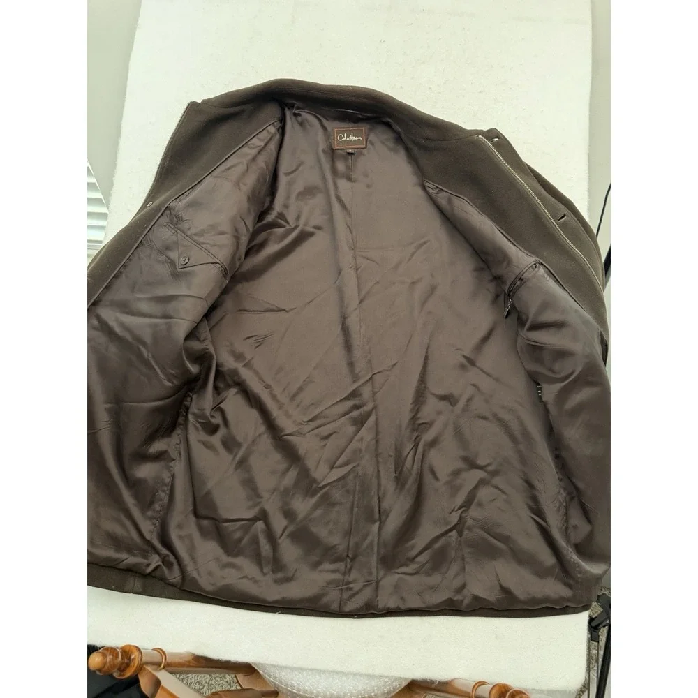 Cole Haan Wool Blend Car Chore Coat‎ Men's XL Brown Full Zip AMAZING CONDITION